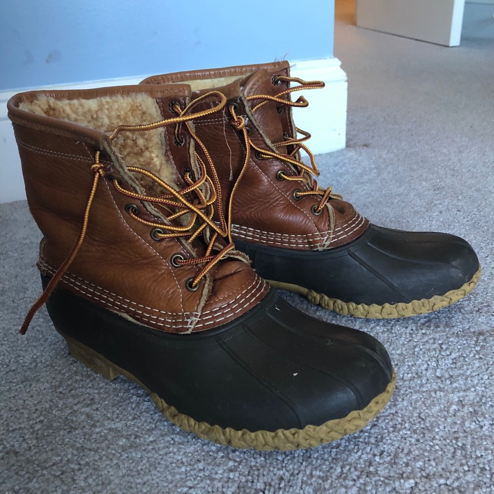 L.l. Bean Boots, Shearling, Tumbled Leather
